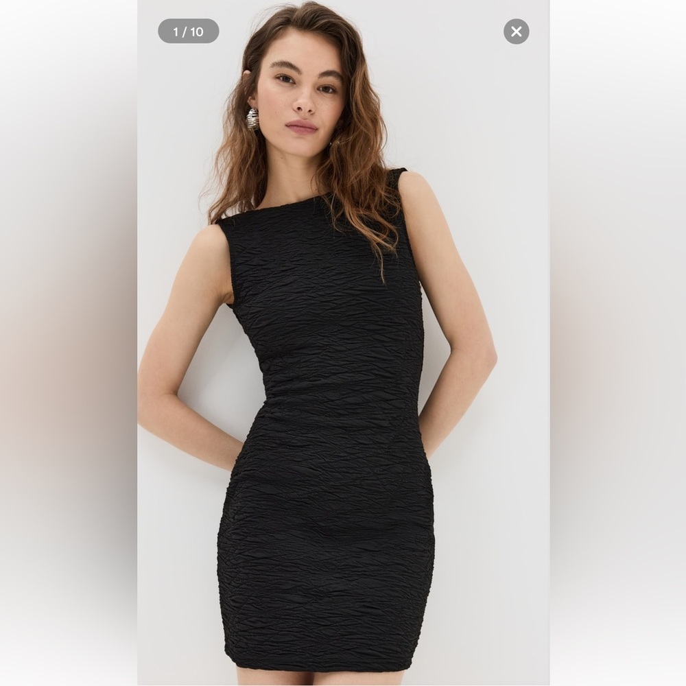 GOOD AMERICAN Women's Wide Scrunchie Minidress In Black Sz Small NEW